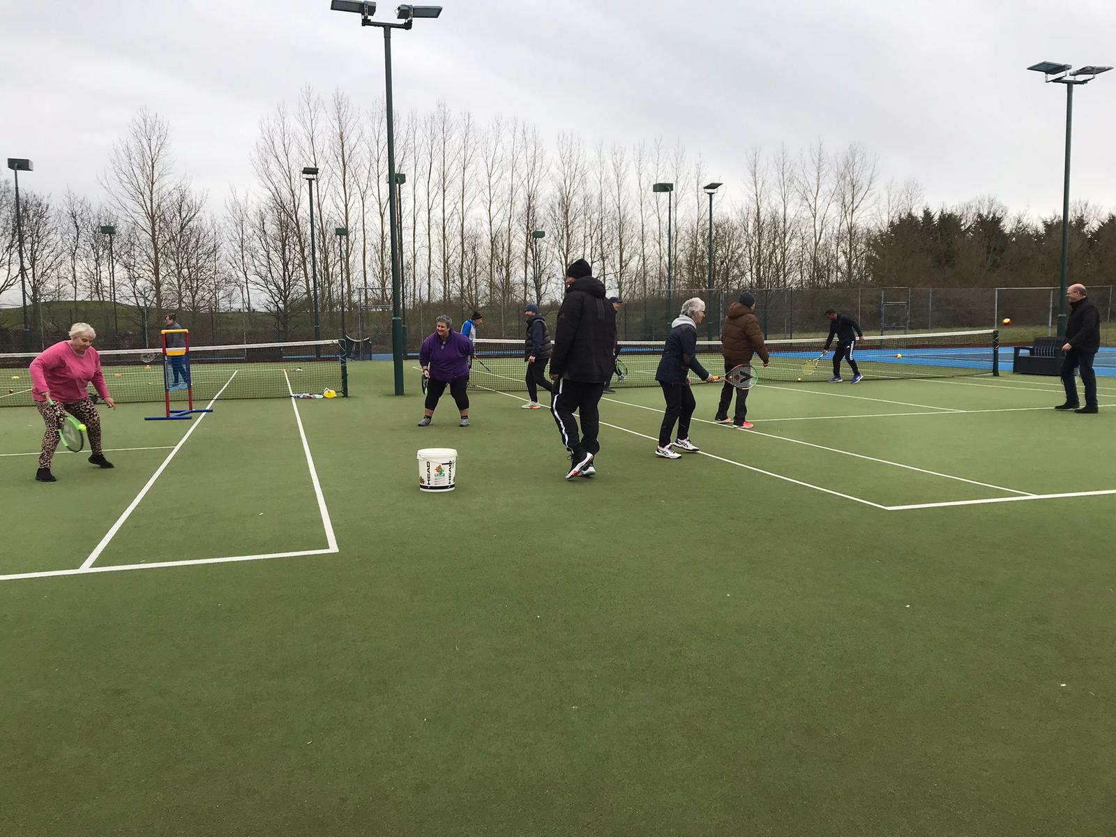 View of the courts and player