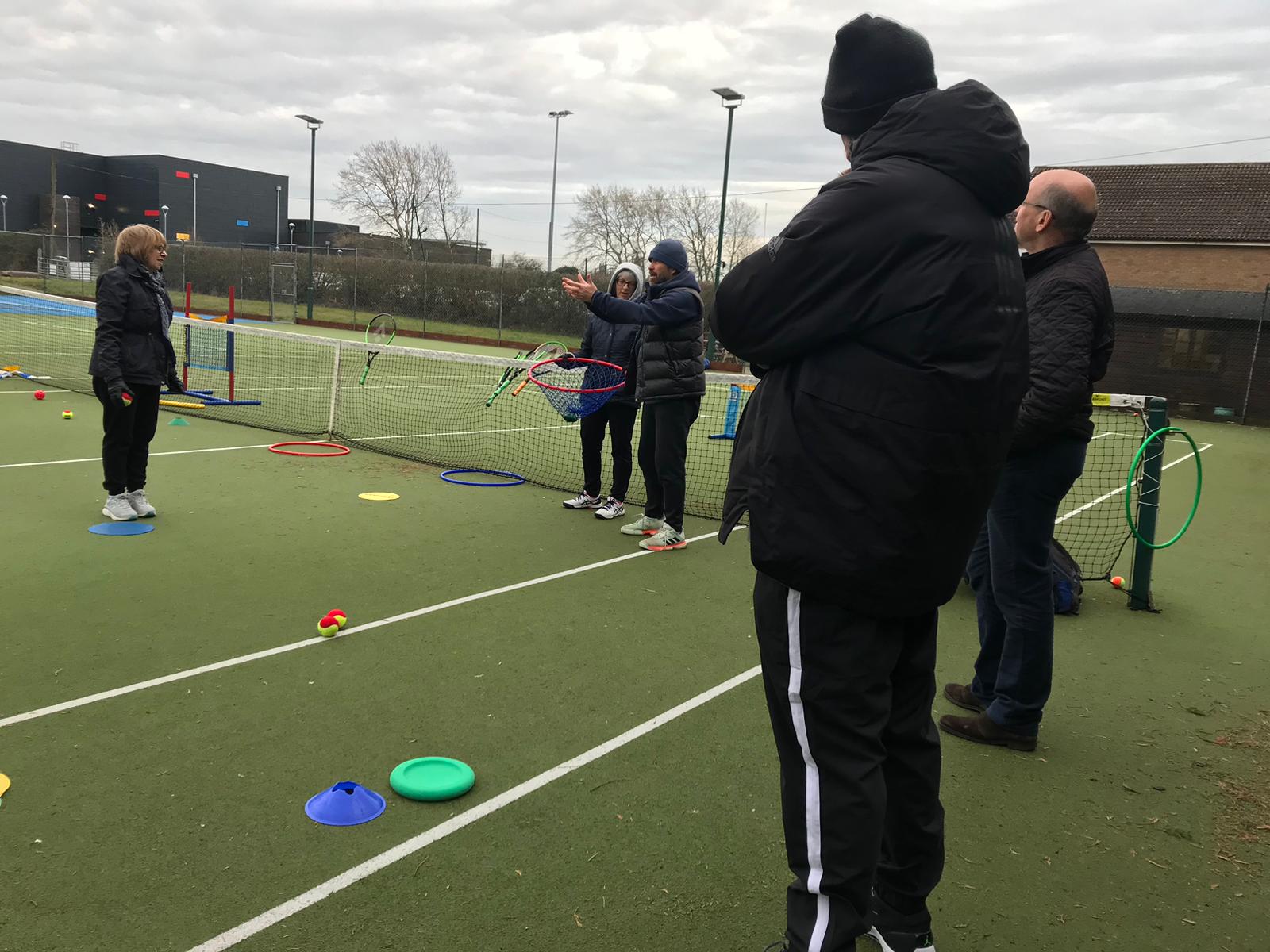View of the courts and player