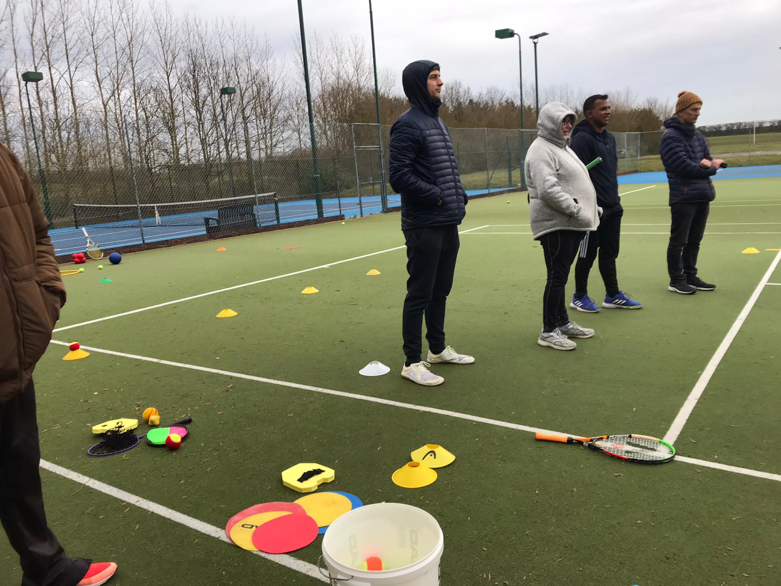 View of the courts and player