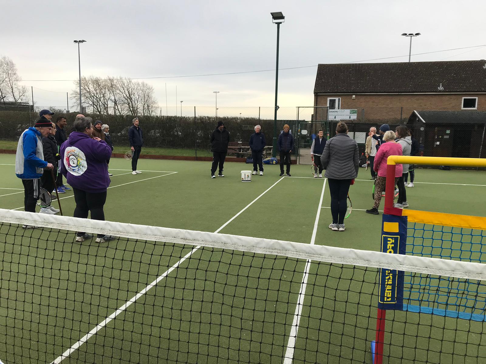 View of the courts and player