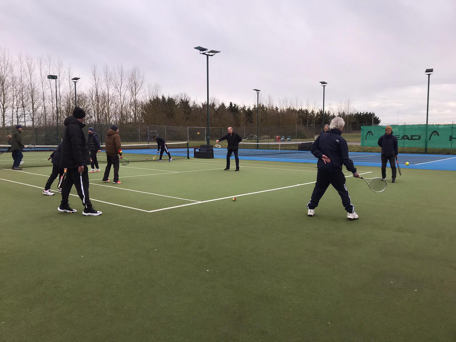 View of the courts and player