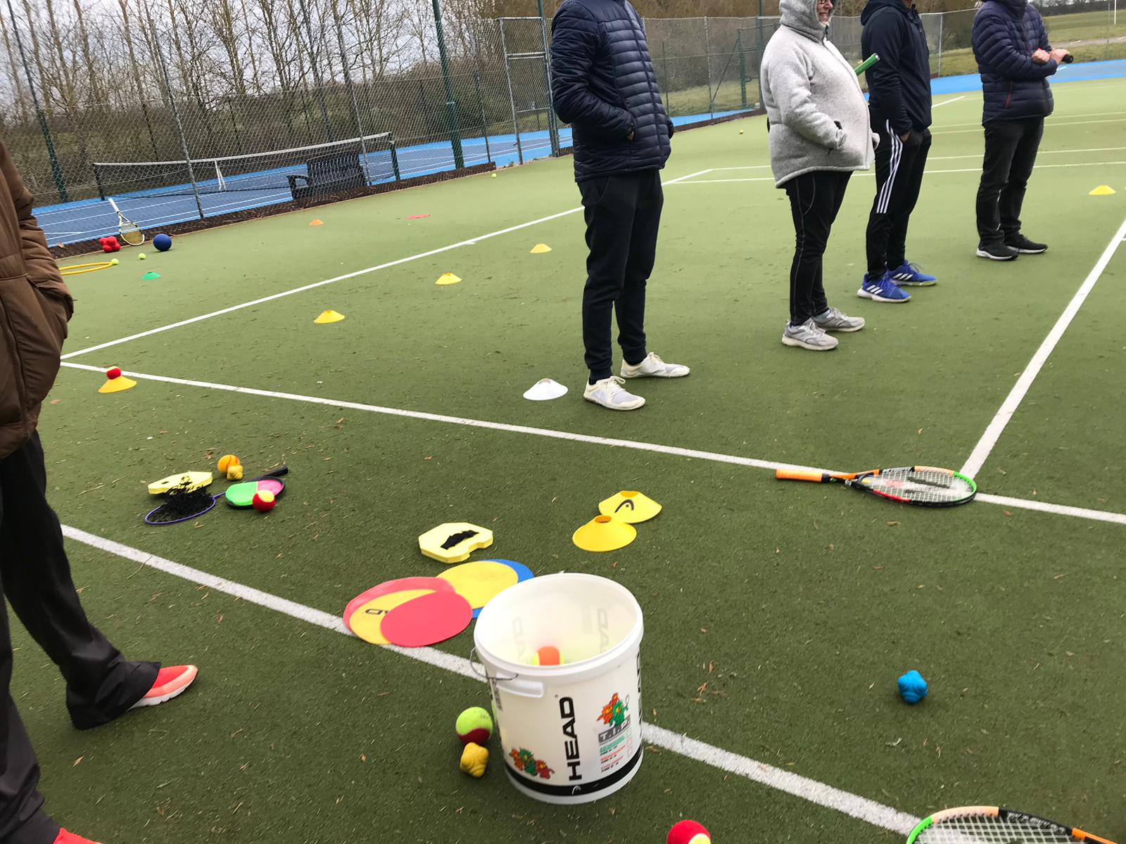 View of the courts and player