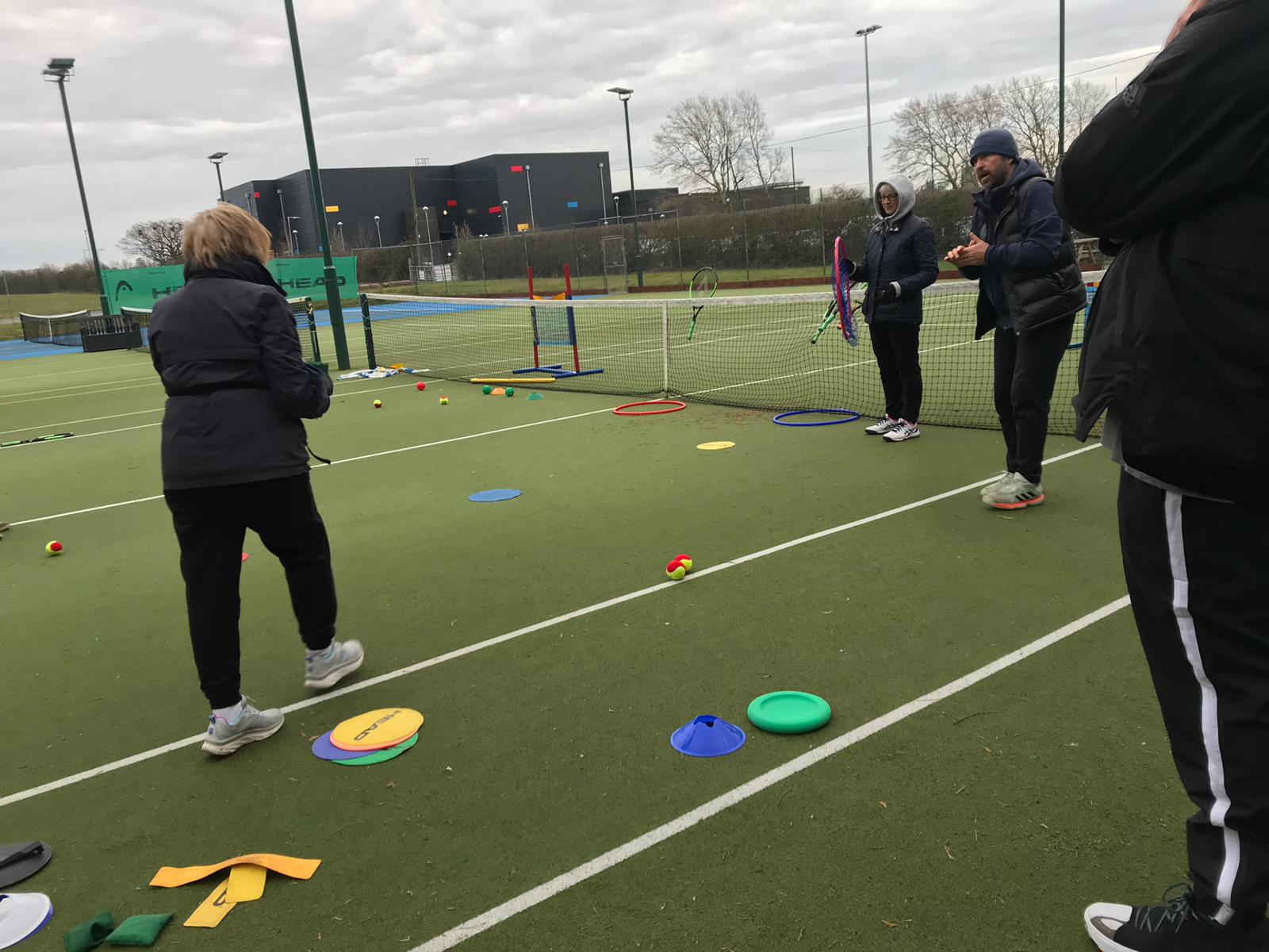 View of the courts and player