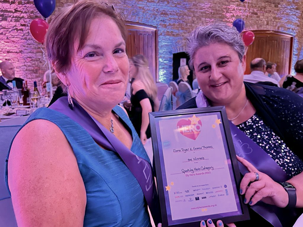 Fiona and Emma at the Ely Heros Awards